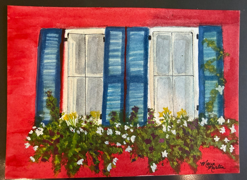 Charleston Window Box - original 5x7 watercolor