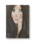 Girl with sea eyes- Original oil pastel portrait