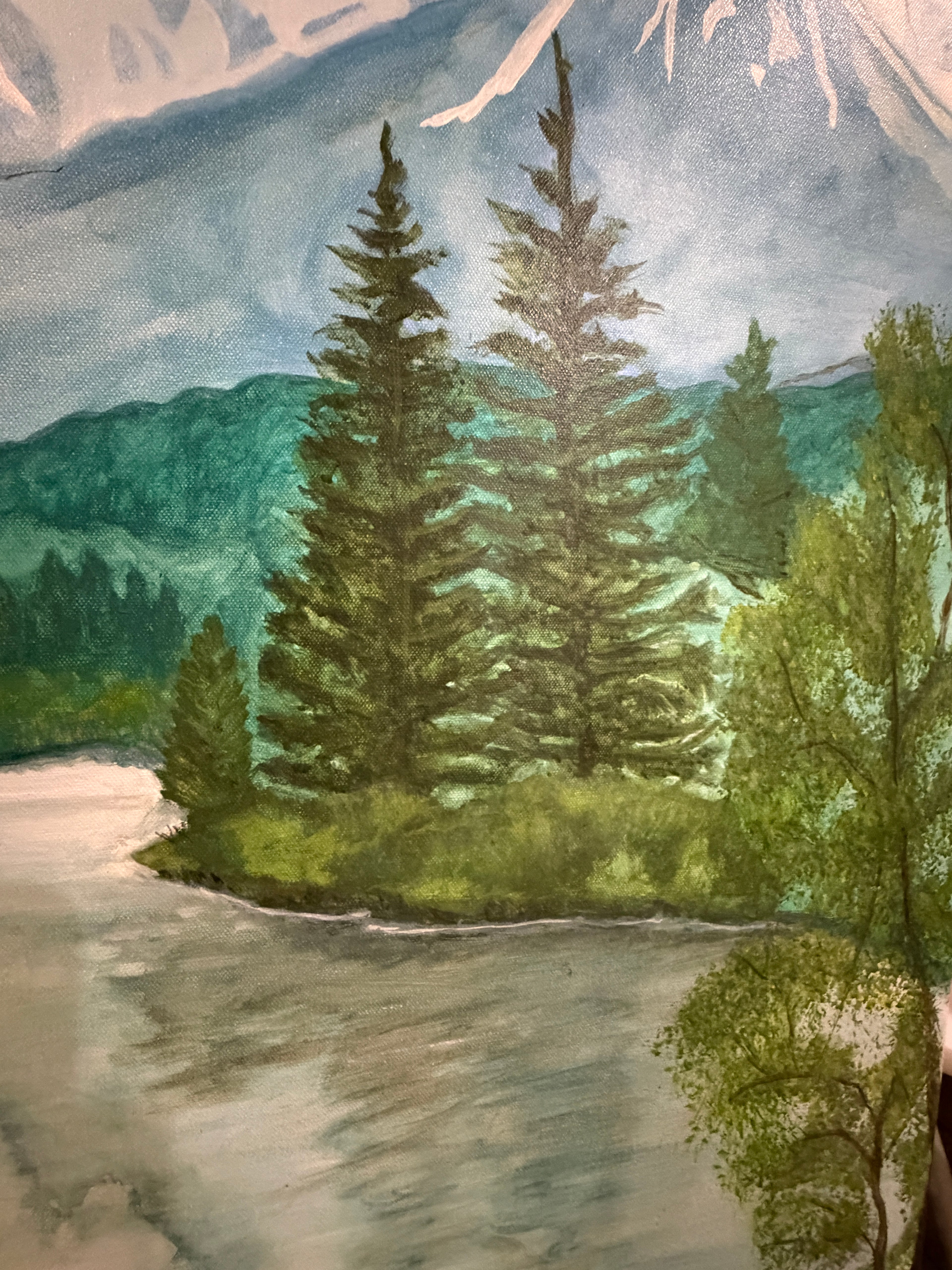 Mountain Lake – Watercolor on Canvas, 30” x 40”X5/8"