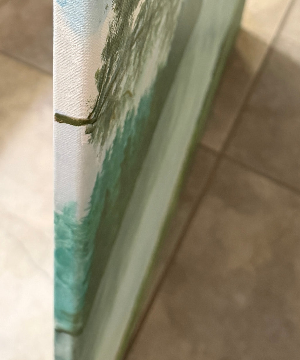 Mountain Lake – Watercolor on Canvas, 30” x 40”X5/8"