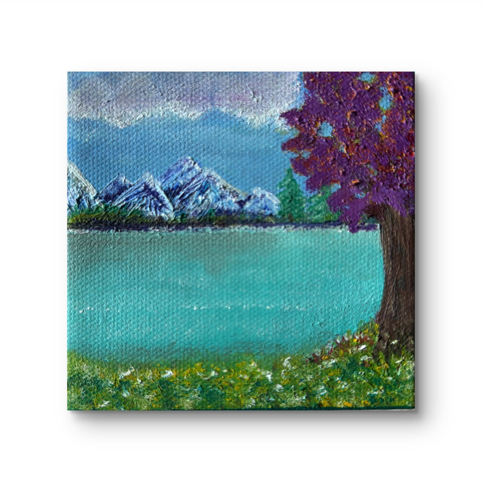 Purple Tree by Lake